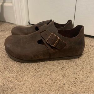 Birkenstock London oiled leather clogs